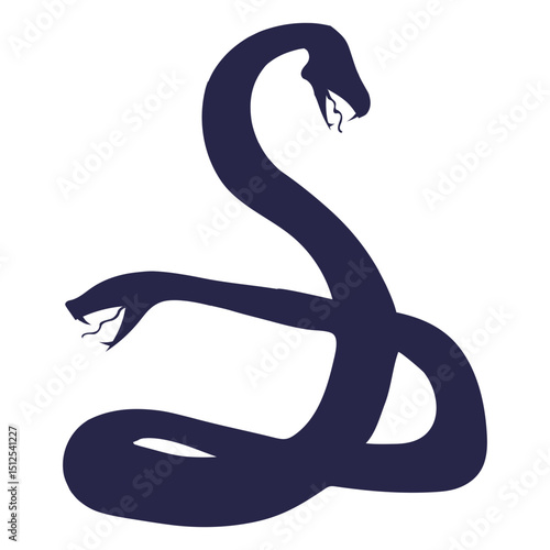 Creature two faced snake silhouette