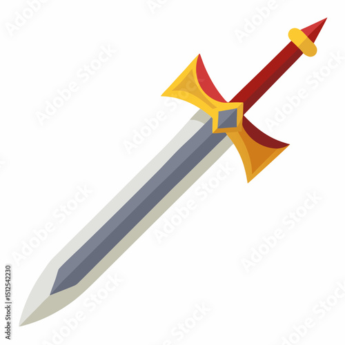sword on a white