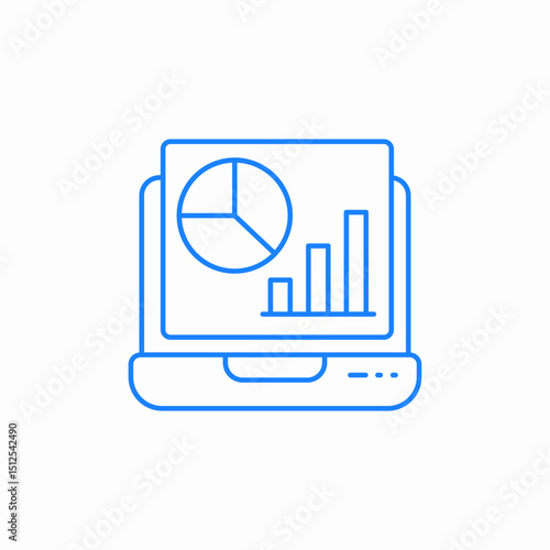 laptop analytics icon sign vector
