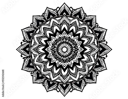 Mandala art with white background.