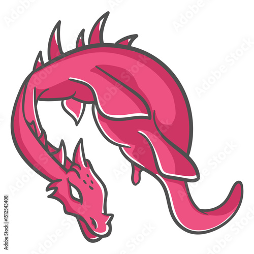 Folklore creature dragon flying icon
