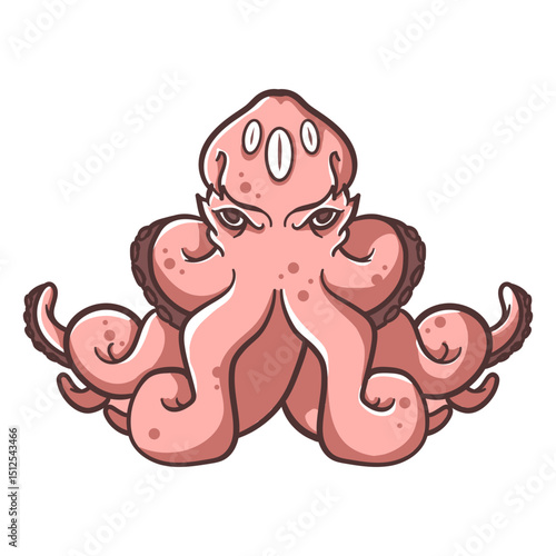 Folklore creature kraken pink icon