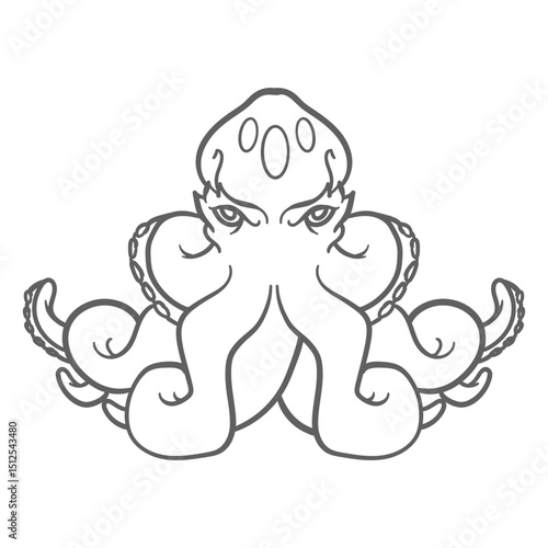 Folklore creature kraken sitting stroke