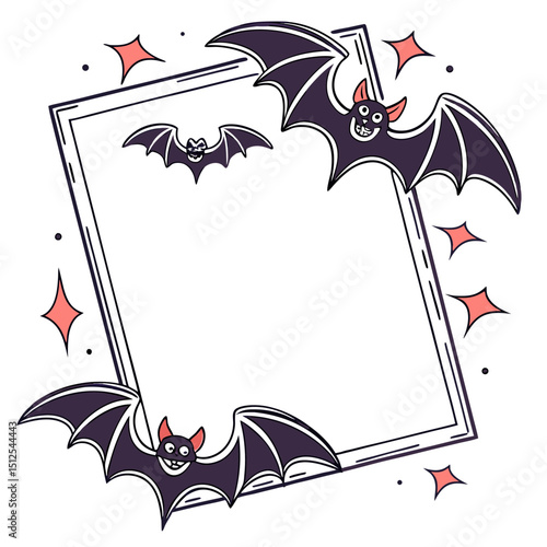 Black bat silhouettes scattered on a white background with lots of free space halloween day