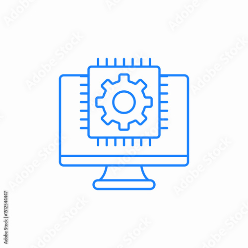 laptop processor hardware icon sign vector