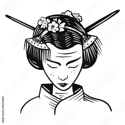 Geisha black and white