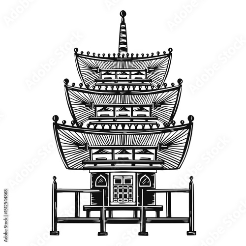 Temple black and white