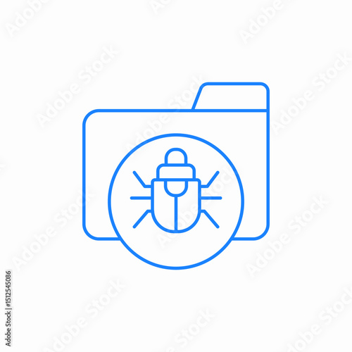 malware detection folder icon sign vector