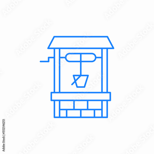 old water well icon sign vector