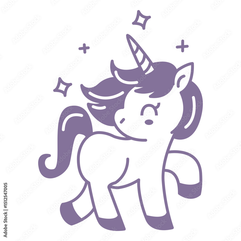 Obraz premium Cute unicorn smiley face