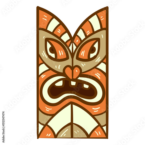 Hawaiian tiki totem flat