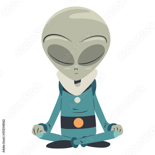 Alien meditating character
