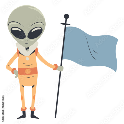 Alien with flag character