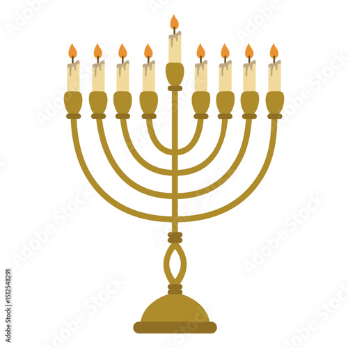 Hanukkah menorah jewish illustration