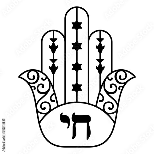 Hamsa Chai star filled-stroke