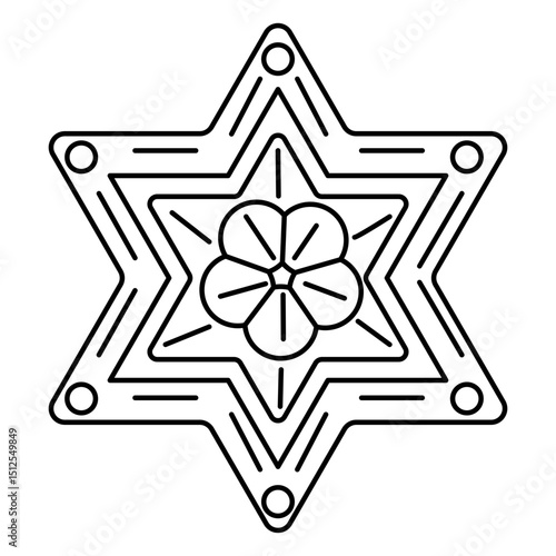 Star of David flower stroke