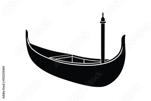 Gondola boat vector silhouette