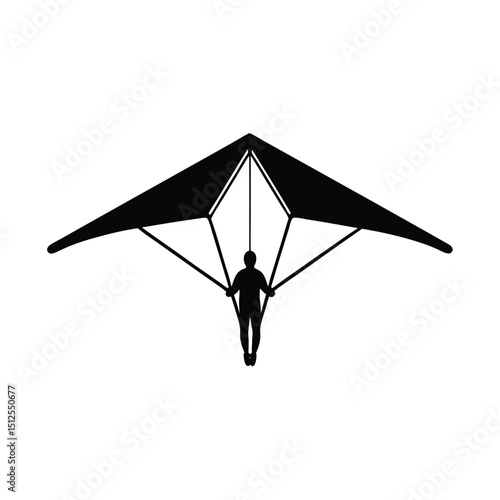 Hang glider vector silhouette