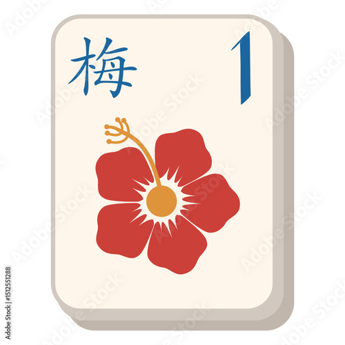 Mahjong plum tile