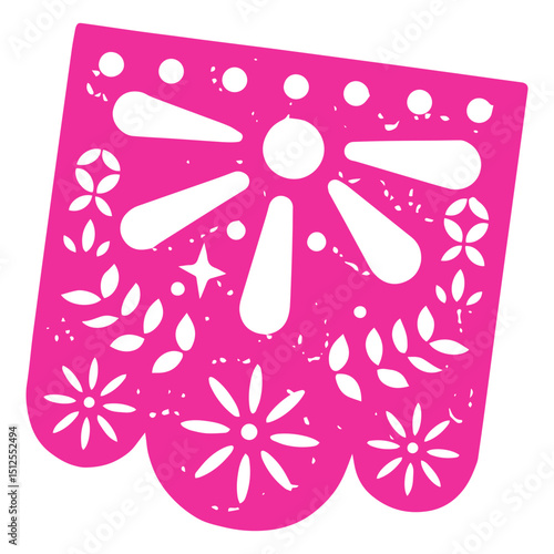 Day of the dead fucsia pennant papel picado