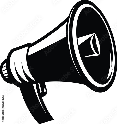  Megaphone line art, hand holding speaker, silhouette vector icon, loudspeaker outline design
