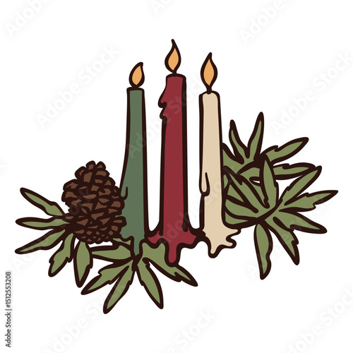 Candles color stroke solstice