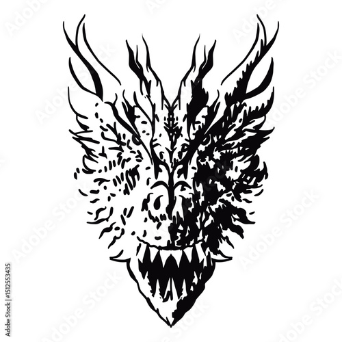 Dragon high contrast head scary