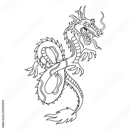 Dragon stroke tattoo traditional