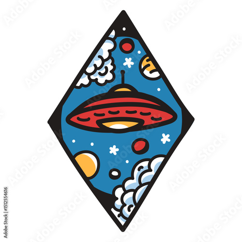 Image of an alien spaceship in the sky