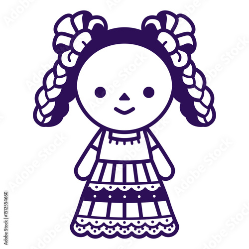 Mexican girl in a purple dress