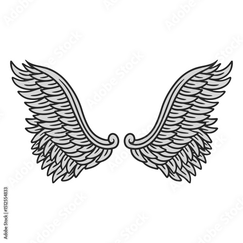 Open angel wings