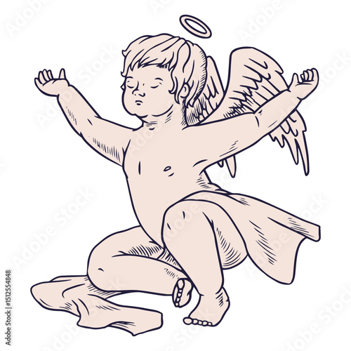 Heavenly infant cherub praying