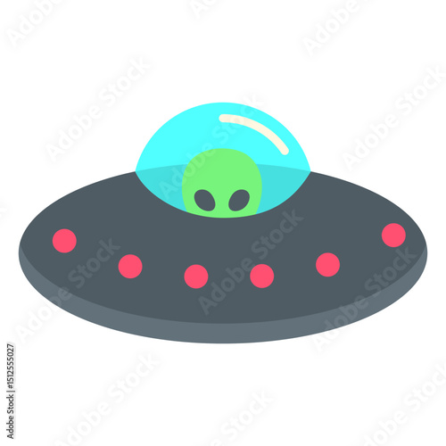 Alien looking from the flying saucer