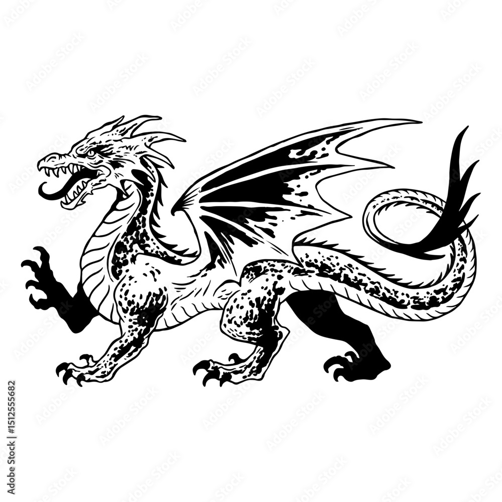 Obraz premium Furious dragon advancing