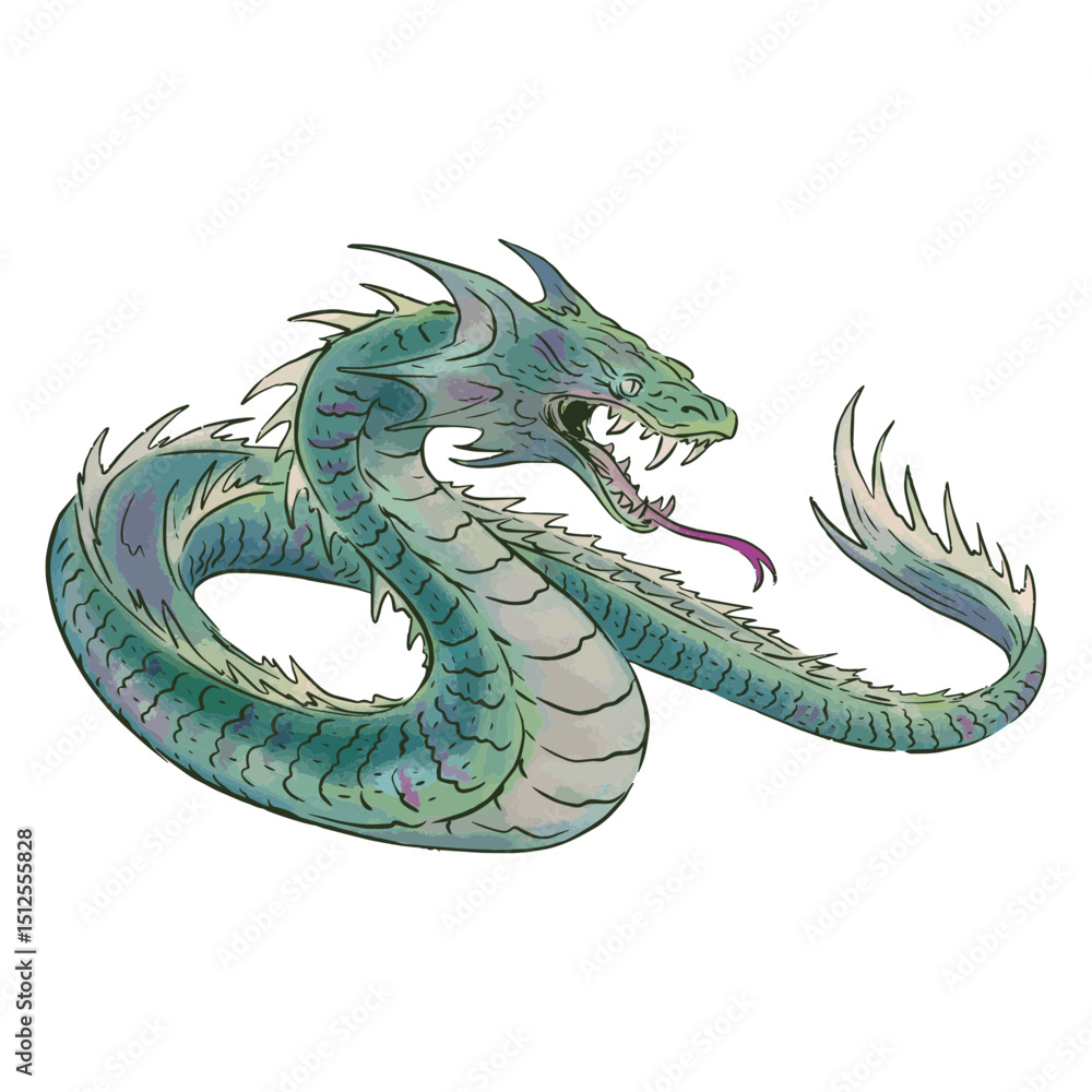 Obraz premium Green snake dragon