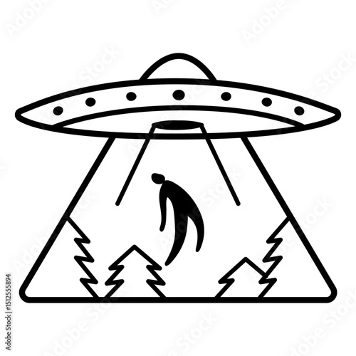Alien kidnapping icon