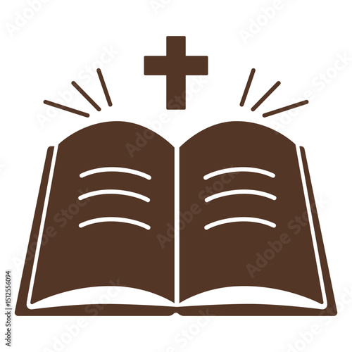 Brown book with a cross on it