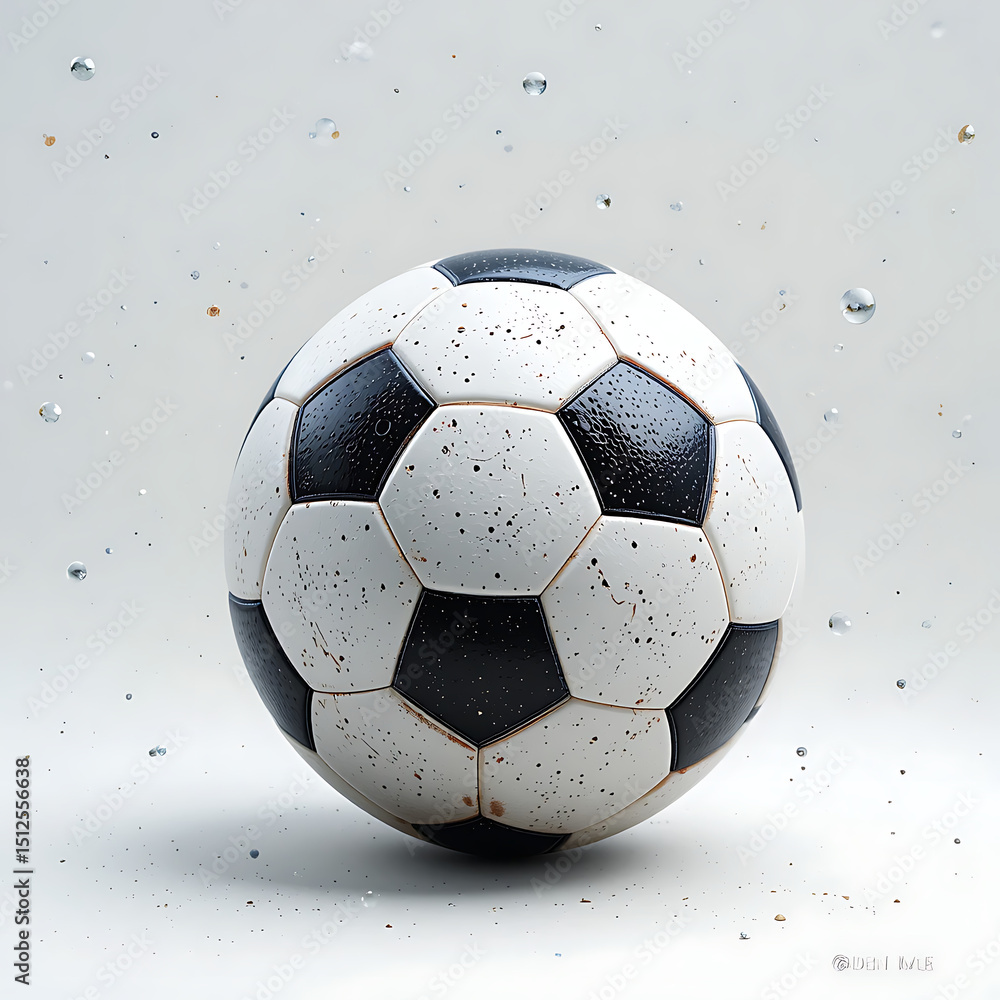 Naklejka premium soccer ball on black background