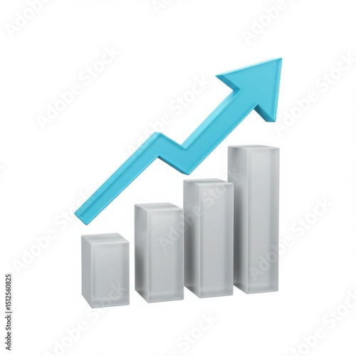 3d ascending bar graph with arrow isolated on white background Free Download 3d ascending bar graph with arrow isolated on white background - GFXLoad