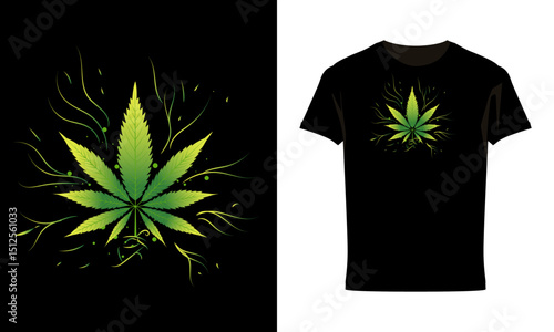 Leaves Autumn Line Art T-shirt Design.eps