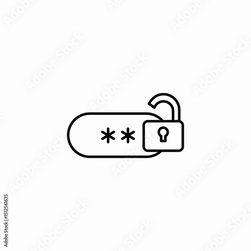 2digits password unlocked icon sign vector