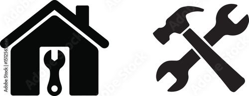 Home Repair & Maintenance Services Tools & House Icon