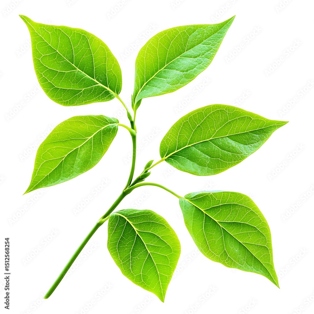 Naklejka premium green leaves isolated on white background