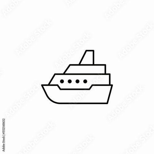 cruise ship icon sign vector