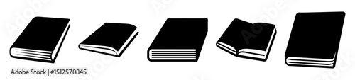 Stylized Books on White Background Depicting Reading, Education, and Knowledge