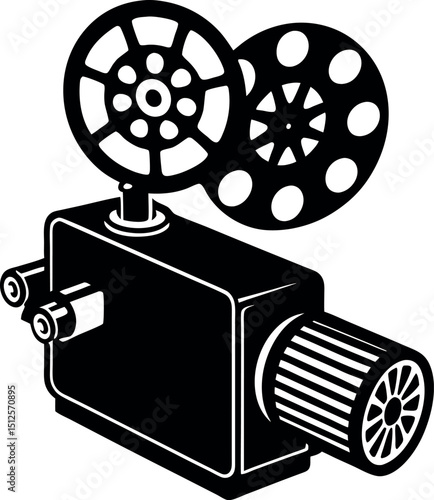 film projector on white background