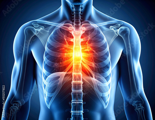 Male anatomy chest pain ribcage xray scan