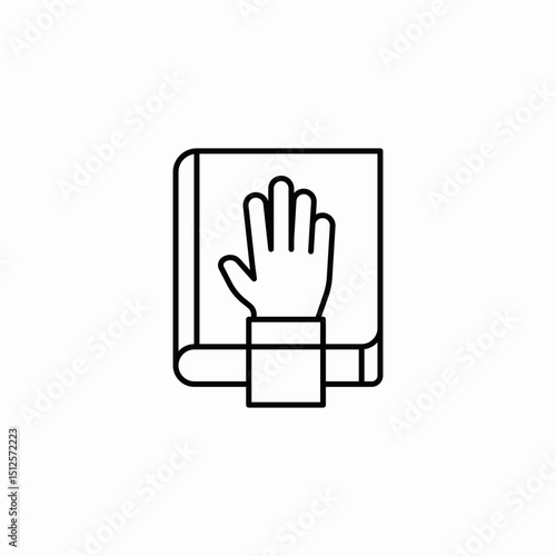 hand on oath icon sign vector