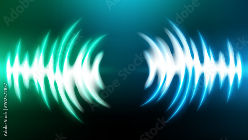 Sound Waves, Frequency Audio Waveform, Voice Graph Signal, Audio Electronic Color Wave, Vector Illustration