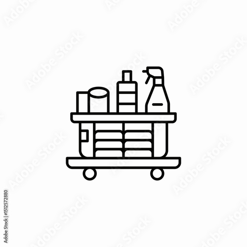 housekeeping trolley icon sign vector